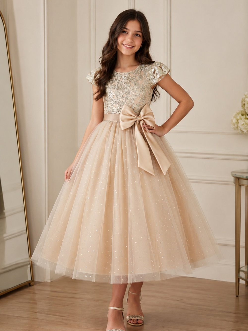 Girls Pageant Princess Flower Dress Kids Prom Puffy Ball Gowns